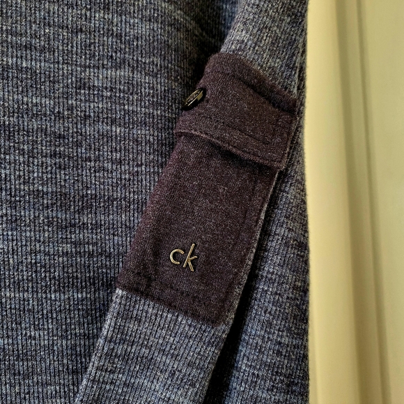 Calvin Klein Men's Blue Colorblocked Sweater - Picture 2 of 4